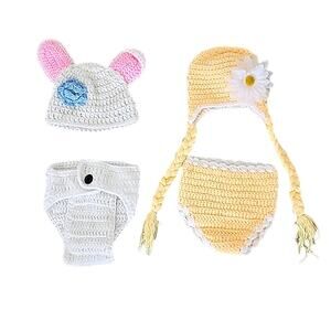 Lot of Two Newborn Baby Photo Shoot Outfits Halloween Costumes Easter Bunny